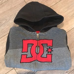 DC Hoodie Zip Up Kids Grey&Black